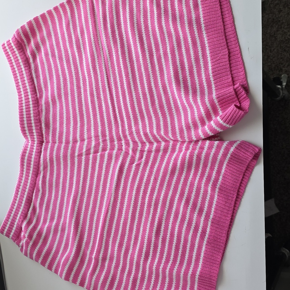 Pink and White Striped Knit Set Large G183 - Picture 3 of 5